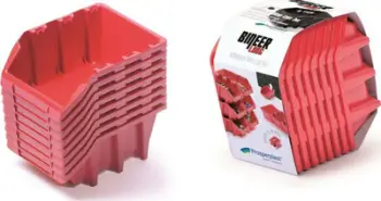 Set me kuti magazinimi Prosperplast, 190x77x120mm, 8 copë, i kuq