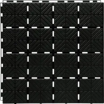 Tapet modulare Prosperplast Easy Square IES40, 1.5m², plastik, e zezë