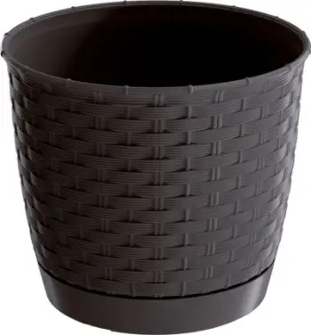Vazo rrethore Prosperplast Ratolla DRLO250-440U, 25x22 cm, plastike, ngjyrë umbra