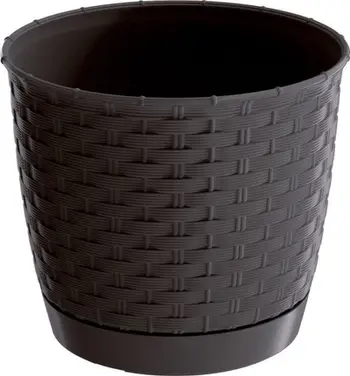 Vazo rrethore për lule Prosperplast RATOLLA ROUND DRLO300-440U, 30x26.5 cm, plastike, ngjyra umbra