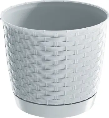 Vazo rrethore Prosperplast Ratolla DRLO165, 16.5x14 cm, e bardhë