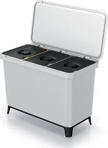 Kos mbeturinash Prosperplast Systema NKS45W3, 3x10L, për ndarje mbeturinash, i bardhë