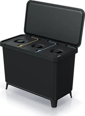 Kosh riciklimi Prosperplast NKS45W3, 3 ndarje, plastikë, i zi