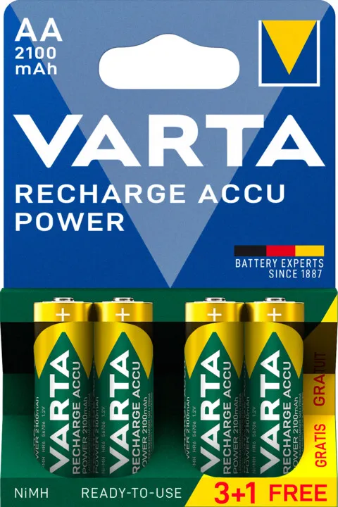 Bateri të rikarikueshme VARTA Power AA 2100 mAh, 4 copë - 1