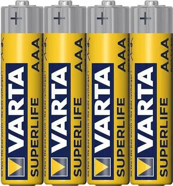 Bateri AAA Varta Heavy Duty R03, zink karbon, paketim 4 copë