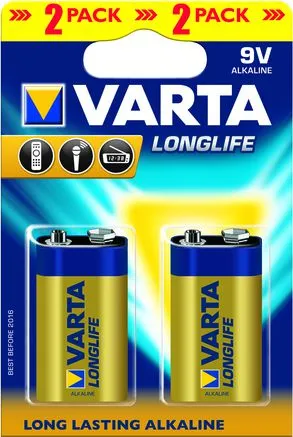 Bateri Varta LongLife 9V Bllok, 2 copë - 1