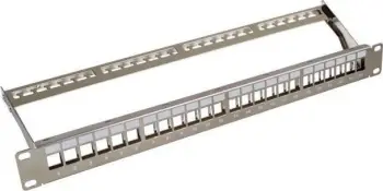 Panel për server EFB Patch Panel 1U, 24 porta, i argjendtë