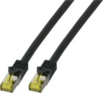 Kabllo patchcord EFB, Cat.6a, S/FTP, 7.5m, e zezë