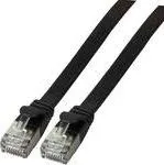 Kabllo rrjeti EFB Flat RJ45 U / FTP, Cat. 6A, PVC, 2m, e zezë - 1