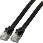 Kabllo rrjeti EFB Flat RJ45 U / FTP, Cat. 6A, PVC, 2m, e zezë