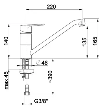 Rubinet KFA German (4513-915-00), i argjendtë