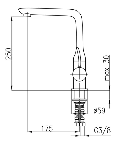 Rubinet kuzhine KFA Malachit standing chrome (4403-915-00) - 2