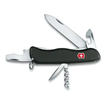 Thikë Lockblade Victorinox (me frenim te tehut) NOMAD, e zezë, nailon