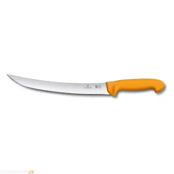 Thikë Victorinox e lakuar për mishtore, 26 cm, e portokallt