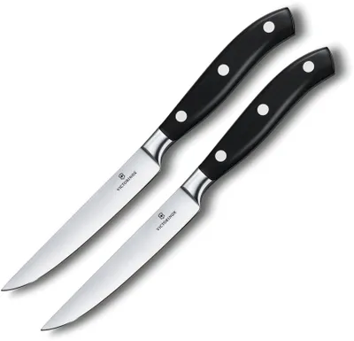 Thika për biftek Victorinox, e zezë e drejtë, set dy pjesë - 1