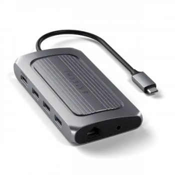 Përshtatës Satechi Aluminium USB4 Multiport 8K HDMI, i hirtë