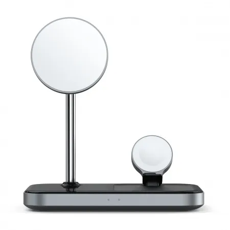 Mbajtëse karikuese Satechi Aluminium 3-in-1 Magnetic Wireless, e zezë - 3