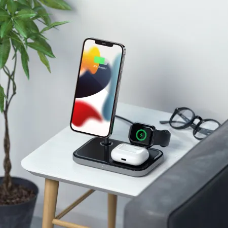 Mbajtëse karikuese Satechi Aluminium 3-in-1 Magnetic Wireless, e zezë - 7