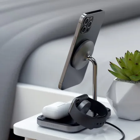 Mbajtëse karikuese Satechi Aluminium 3-in-1 Magnetic Wireless, e zezë - 8