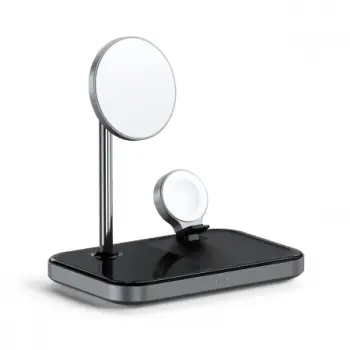Mbajtëse karikuese Satechi Aluminium 3-in-1 Magnetic Wireless, e zezë