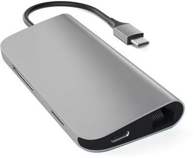 Përshtatës Satechi USB-C Multi-Port 4K Ethernet v2, i hirtë - 2