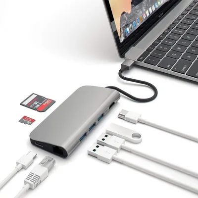 Përshtatës Satechi USB-C Multi-Port 4K Ethernet v2, i hirtë - 4