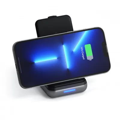 Mbajtëse karikuese Satechi Duo Wireless, e hirtë - 1