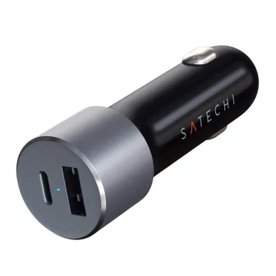 Karikues për veturë Satechi USB-C PD, 72W, i hirtë - 2