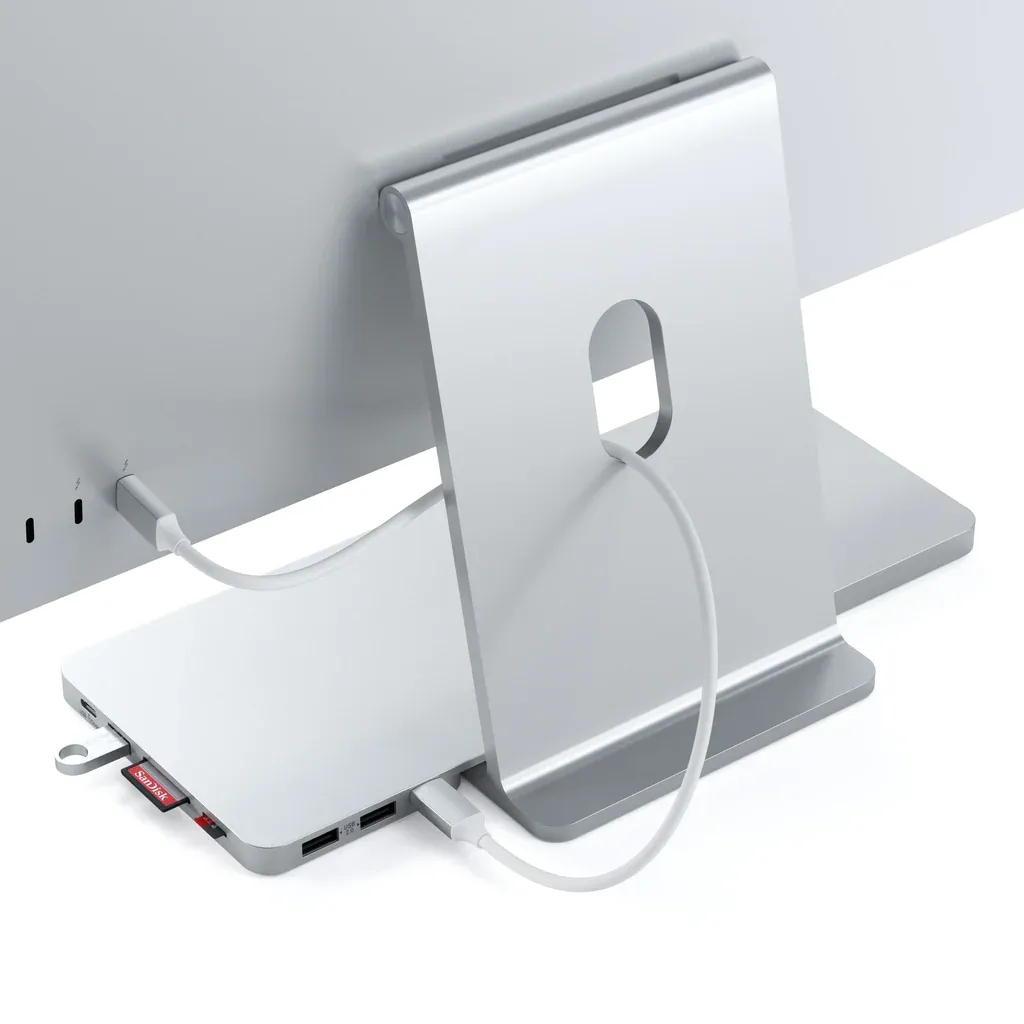 Docking station Satechi Slim USB-C për Apple iMac 24", i argjendtë - 9