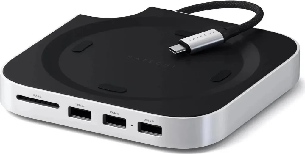 Stand & hub Satechi për Mac Mini M4/M4 Pro, slot SSD M.2 NVMe, silver - 2