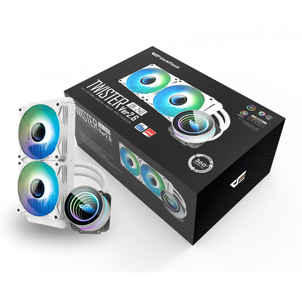 Ftohës me ujë Darkflash DX240 V2.6, AIO - 1
