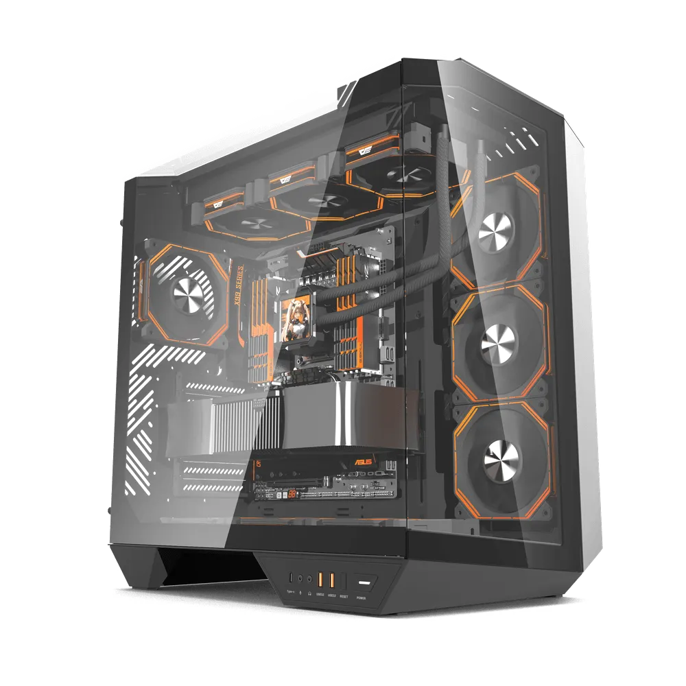 Kasë Darkflash DY470, M-Tower, e zezë - 1