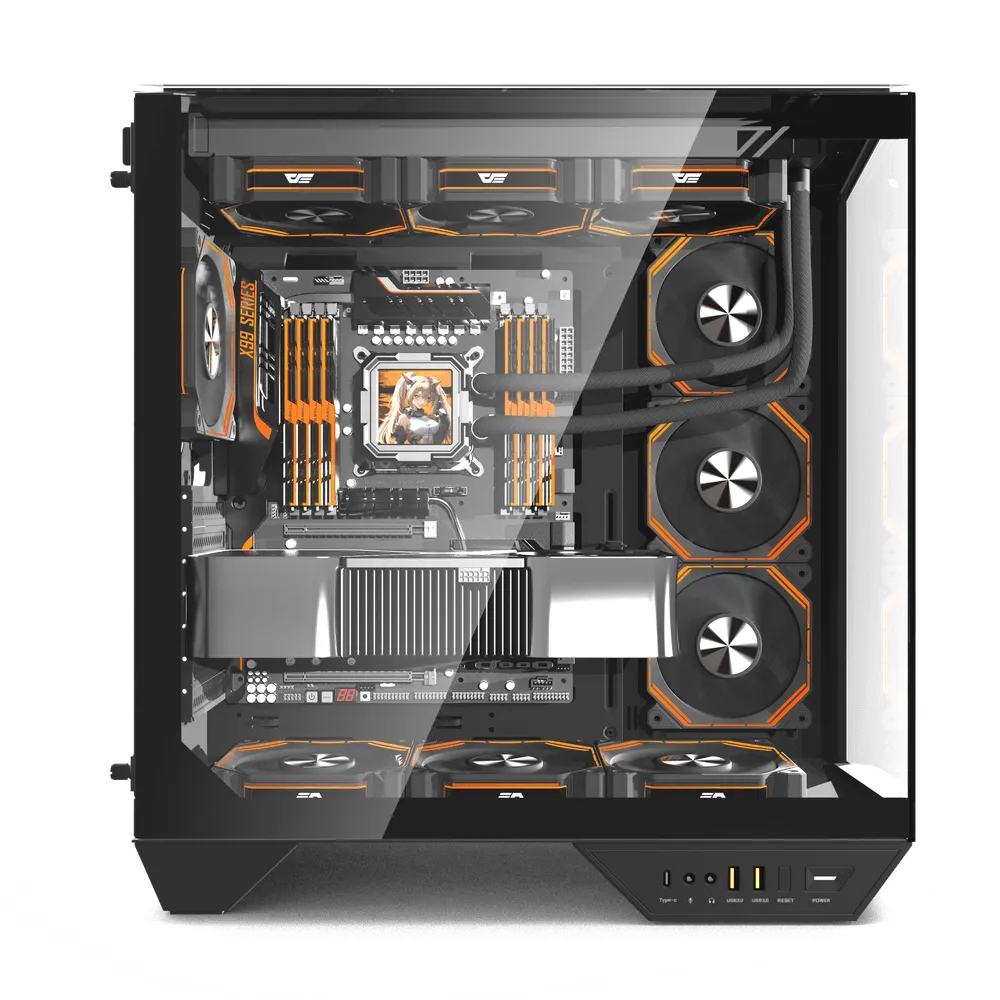 Kasë Darkflash DY470, M-Tower, e zezë - 2