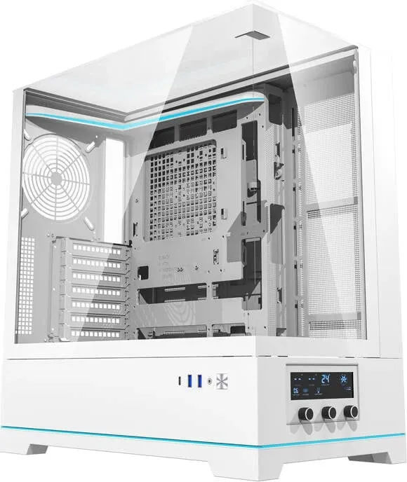 Kasë Darkflash DY450, ATX Mid Tower, pa ventilatorë, xham i temperuar, e bardhë - 1