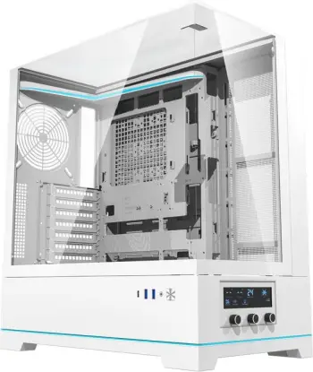 Kasë Darkflash DY450, ATX Mid Tower, pa ventilatorë, xham i temperuar, e bardhë