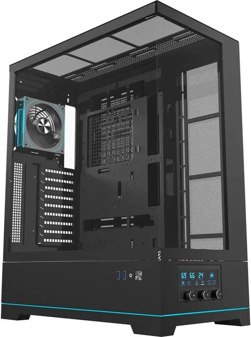 Kasë Darkflash DY451L PRO, Big Tower, me 1 ventilator, e zezë - 1