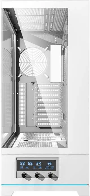 Kasë Darkflash DY451L, Big Tower, pa ventilatorë, ATX, xham i temperuar, e bardhë - 2