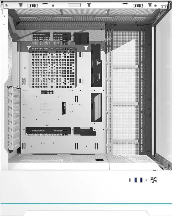 Kasë Darkflash DY451L, Big Tower, pa ventilatorë, ATX, xham i temperuar, e bardhë - 6
