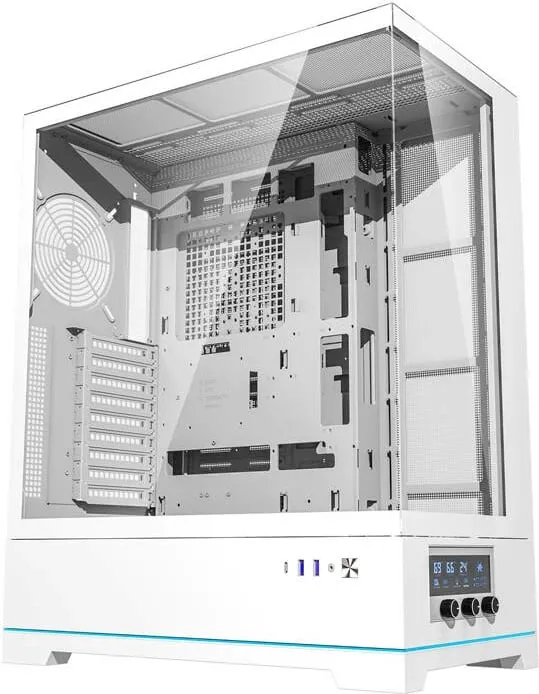Kasë Darkflash DY451L, Big Tower, pa ventilatorë, ATX, xham i temperuar, e bardhë - 7