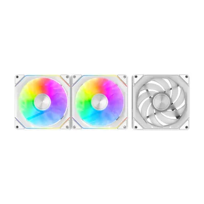 Set ventilatorësh kompjuteri Darkflash Gauss G24 3IN1, ARGB, të bardhë - 2