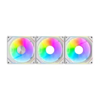 Set ventilatorësh kompjuteri Darkflash Gauss G24 3IN1, ARGB, të bardhë