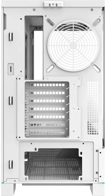 Kasë Darkflash DY451, Big Tower, pa ventilatorë, xham i temperuar, e bardhë - 3