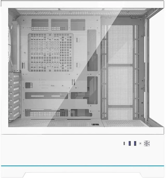 Kasë Darkflash DY451, Big Tower, pa ventilatorë, xham i temperuar, e bardhë - 4