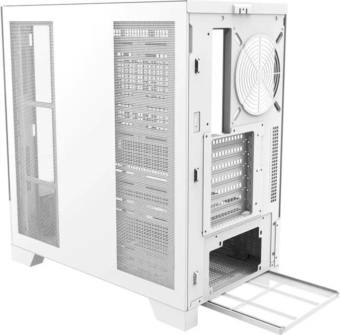 Kasë Darkflash DY451, Big Tower, pa ventilatorë, xham i temperuar, e bardhë - 7