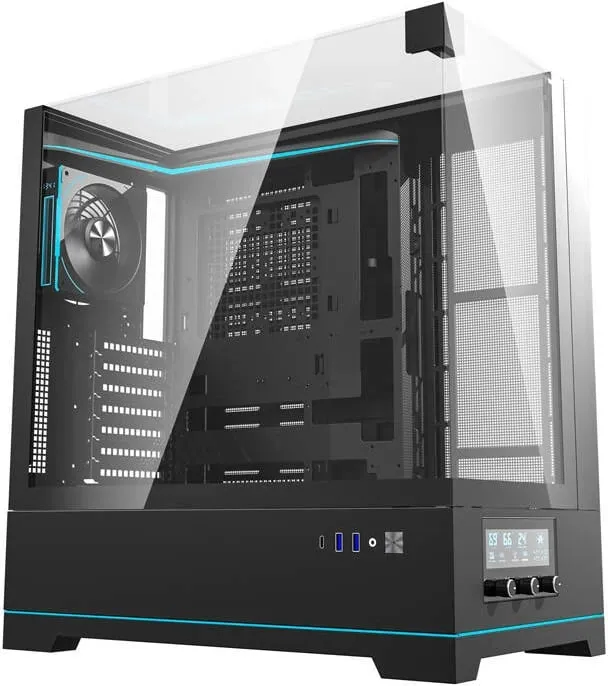Kasë Darkflash DY450 PRO, Big Tower, ARGB, xham i temperuar, e zezë - 7