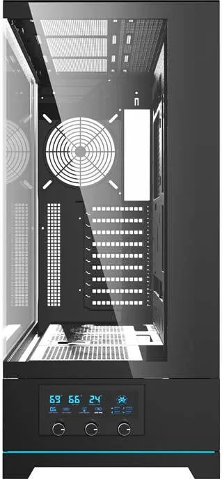 Kasë Darkflash DY451L, Big Tower, pa ventilatorë, ATX, xham i temperuar, e zezë - 2
