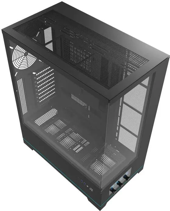 Kasë Darkflash DY451L, Big Tower, pa ventilatorë, ATX, xham i temperuar, e zezë - 8