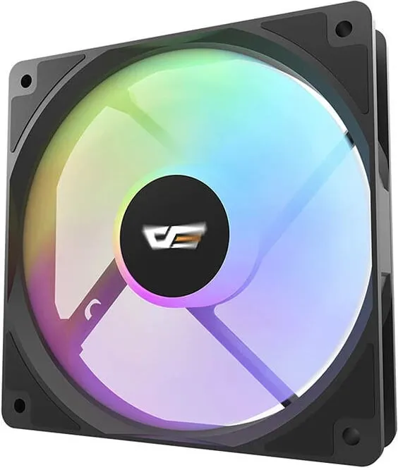 Kasë ventilator Darkflash CL12, 120x120 mm, LED, e zezë - 3