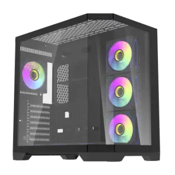 Kasë Darkflash FT418 PRO me 7 ventilatorë aRGB, Midi Tower, e zezë