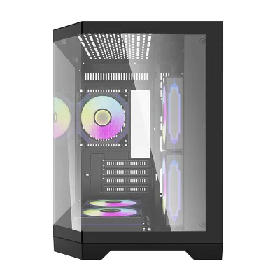 Kasë Darkflash FT350 me 5 ventilatorë ARGB, Mini Tower, e zezë - 6